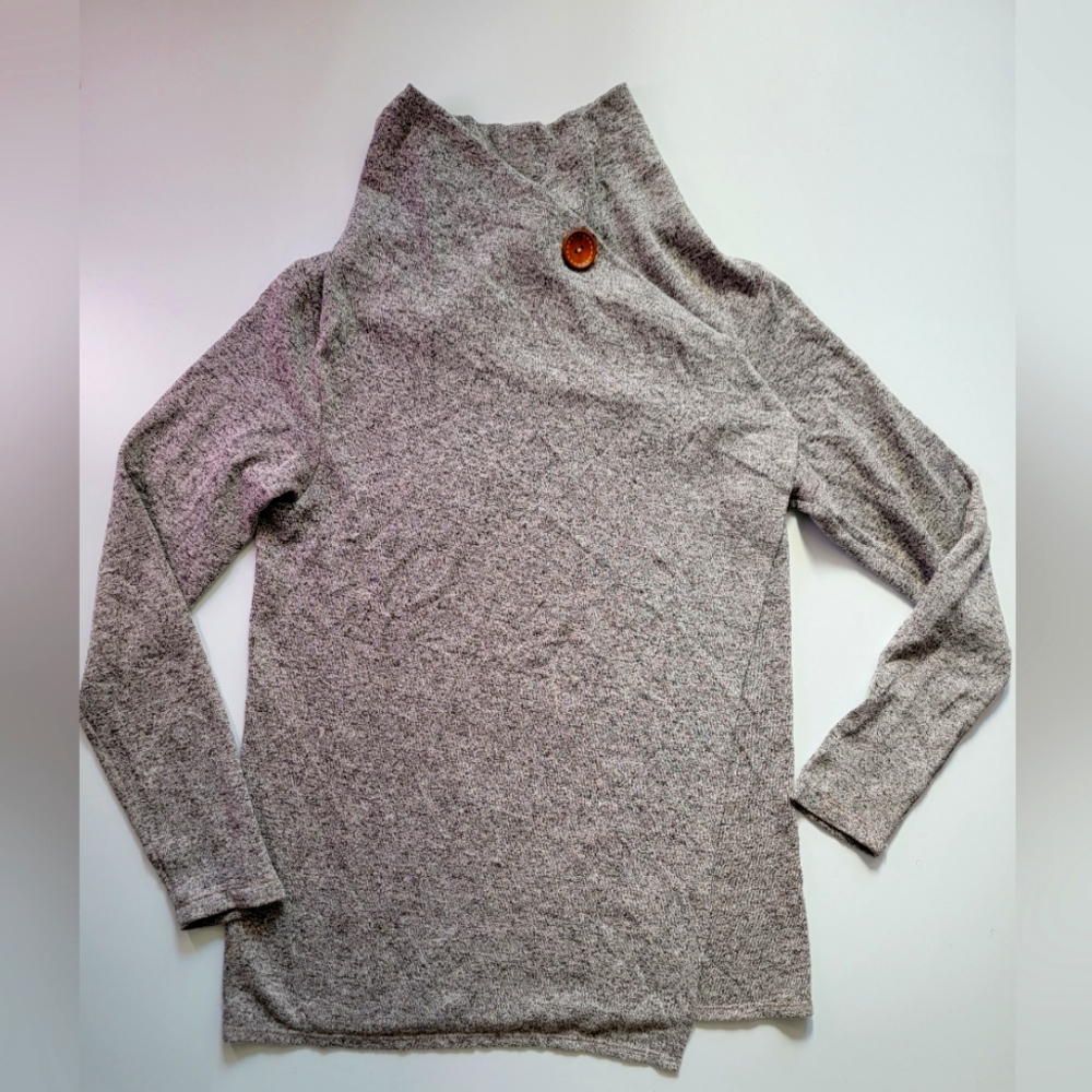 Bobeau Women's Gray Cardigan With Button Size M